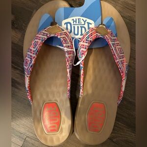 Hey Dude Women's Colorful Woven Flip Flops